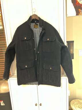 Obey Men's Heavy Duty Field Jacket with Detachable Sherpa Lined Hood Black XL